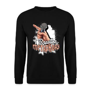 Poetry Slam Dichter - Unisex Pullover - Schwarz - Vorne - Alina (178cm) & Michal (187cm)
