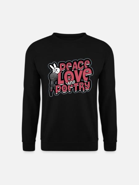 Poetry Slam Poetryslam Peace, love & poetry - Unisex Pullover - Schwarz