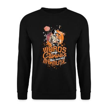 Poetry Slam Poet Poetry Slam - Unisex Sweatshirt - black - Front - Alina (178cm) & Michal (187cm)