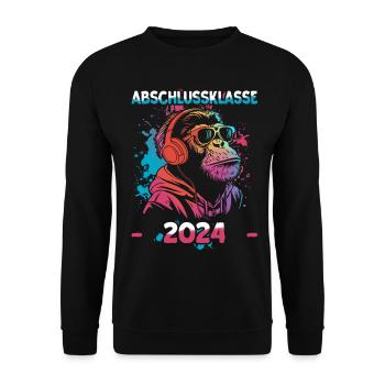 Abschlussklasse 2024 | Schulabschluss | Schüler - Unisex Pullover - Schwarz - Vorne - Alina (178cm) & Michal (187cm)