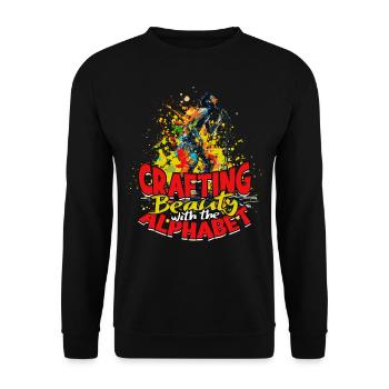 Poetry Slam Crafting beauty with the alphabet - Unisex Pullover - Schwarz - Vorne - Alina (178cm) & Michal (187cm)