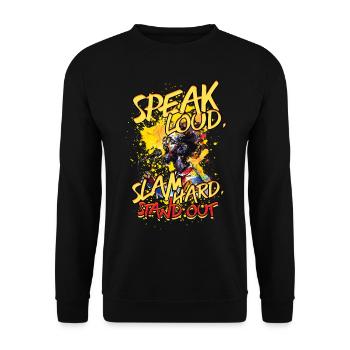 Poetry Slam Dichter Poetryslam - Unisex Pullover - Schwarz - Vorne - Alina (178cm) & Michal (187cm)