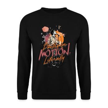 Poetry Slam Dichter Poetry in motion, literally - Unisex Pullover - Schwarz - Vorne - Alina (178cm) & Michal (187cm)