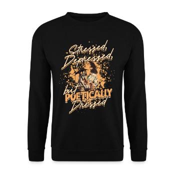 Poetry Slam Poet Poetry Slam - Unisex Sweatshirt - black - Front - Alina (178cm) & Michal (187cm)
