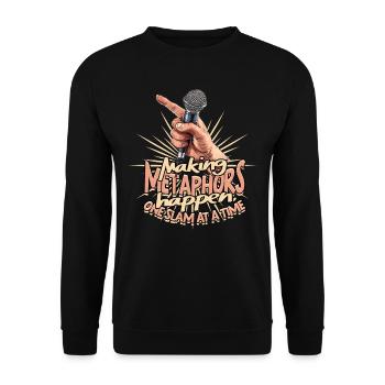 Poetry Slam Poet Making metaphors happen - Unisex Sweatshirt - black - Front - Alina (178cm) & Michal (187cm)