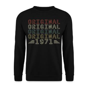 Original 1971 Vintage Retro Geburtstagsgeschenk - Unisex Pullover - Schwarz - Vorne - Alina (178cm) & Michal (187cm)