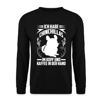 Chinchilla and Coffee Rodent Woolly Mouse - Unisex Sweatshirt - black - Front - Alina (178cm) & Michal (187cm)