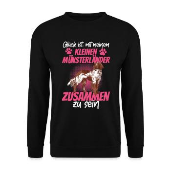 Être avec mon petit Münsterlander - Sweat-shirt Unisexe - noir - Devant - Alina (178cm) & Michal (187cm)