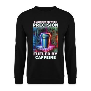 Robotik Ingenieur Fueled By Caffeine - Unisex Pullover - Schwarz - Vorne - Alina (178cm) & Michal (187cm)