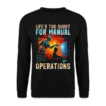 Robotik Ingenieur Manual Operations - Unisex Pullover - Schwarz - Vorne - Alina (178cm) & Michal (187cm)