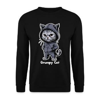 Chat maléfique ennuyeux - Sweat-shirt Unisexe - noir - Devant - Alina (178cm) & Michal (187cm)