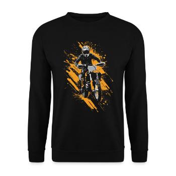 Dirtbike und Motorrad Motocross - Unisex Pullover - Schwarz - Vorne - Alina (178cm) & Michal (187cm)