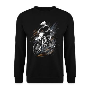 Dirtbike und Motorrad Motocross - Unisex Pullover - Schwarz - Vorne - Alina (178cm) & Michal (187cm)