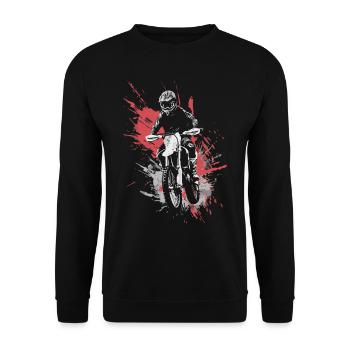 Dirtbike und Motorrad Motocross - Unisex Pullover - Schwarz - Vorne - Alina (178cm) & Michal (187cm)