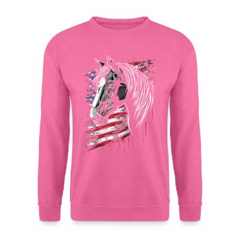 Pferdemädchen - Westernreiten - Dressurreiter - Unisex Pullover - Pink - Vorne