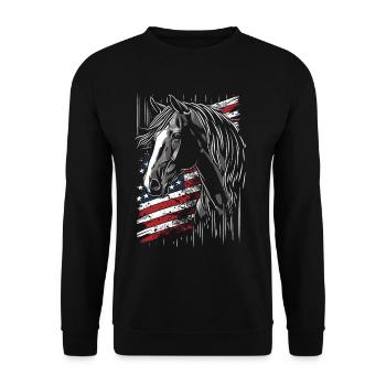 Fille de cheval équestre - Cavalier de dressage d’équitation western - Sweat-shirt Unisexe - noir - Devant - Alina (178cm) & Michal (187cm)