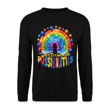 Autist Autismus Spectrum of Possibilities - Unisex Pullover - Schwarz - Vorne - Alina (178cm) & Michal (187cm)