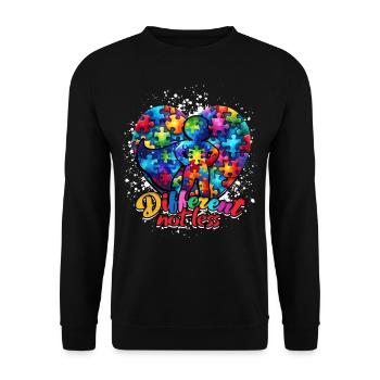 Autistic Autistic Autism Different not less - Unisex Sweatshirt - black - Front - Alina (178cm) & Michal (187cm)