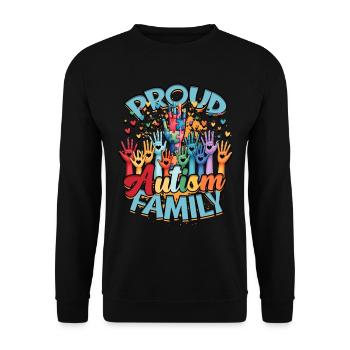 Autistic Autistic Autism Proud Autism Family - Unisex Sweatshirt - black - Front - Alina (178cm) & Michal (187cm)