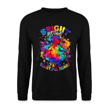 Autisme autiste brillant, beau cœur - Sweat-shirt Unisexe - noir - Devant - Alina (178cm) & Michal (187cm)
