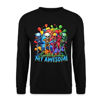Autistic Autistic Autism Embracing my awesome - Unisex Sweatshirt - black - Front - Alina (178cm) & Michal (187cm)