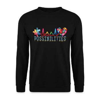 Autisme autiste : Spectre des possibilités - Sweat-shirt Unisexe - noir - Devant - Alina (178cm) & Michal (187cm)