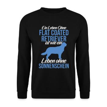 Leben ohne Flat Coated Retriever - Unisex Pullover - Schwarz - Vorne - Alina (178cm) & Michal (187cm)