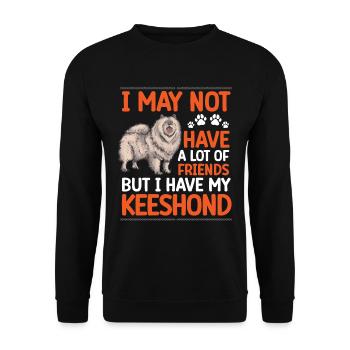 Wolfspitz is my friend Keeshond - Unisex Sweatshirt - black - Front - Alina (178cm) & Michal (187cm)