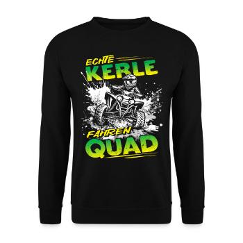Echte Kerle fahren Quad - Motorsport - ATV - Unisex Pullover - Schwarz - Vorne - Alina (178cm) & Michal (187cm)