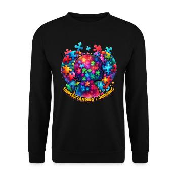 Autistic Autistic Autism - Unisex Sweatshirt - black - Front - Alina (178cm) & Michal (187cm)