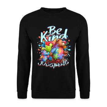 Autistic Autism Be kind rewind judgments - Unisex Sweatshirt - black - Front - Alina (178cm) & Michal (187cm)