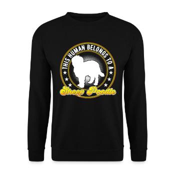 I belong to my Sheep Poodle Old German Herding Dog - Unisex Sweatshirt - black - Front - Alina (178cm) & Michal (187cm)