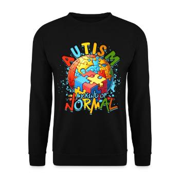 Autisme Autisme Autisme : Mon genre de normal - Sweat-shirt Unisexe - noir - Devant - Alina (178cm) & Michal (187cm)