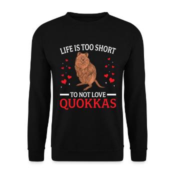 Quokka nicht lieben Beuteltier Quokka - Unisex Pullover - Schwarz - Vorne - Alina (178cm) & Michal (187cm)