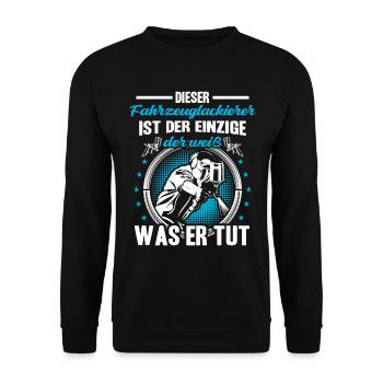 Vehicle painter knows what he is doing Painter - Unisex Sweatshirt - black - Front - Alina (178cm) & Michal (187cm)