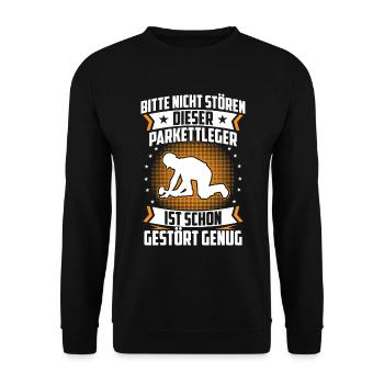 Parquet layer is enough tiler - Unisex Sweatshirt - black - Front - Alina (178cm) & Michal (187cm)