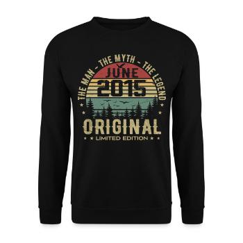 2015 June 2015 Birthday June 2015 June Gift - Unisex Sweatshirt - black - Front - Alina (178cm) & Michal (187cm)