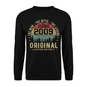 2009 June 2009 Birthday June 2009 June Gift - Unisex Sweatshirt - black - Front - Alina (178cm) & Michal (187cm)