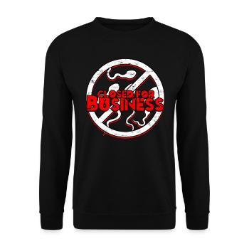 Vasectomy Closed For Business - Unisex Sweatshirt - black - Front - Alina (178cm) & Michal (187cm)
