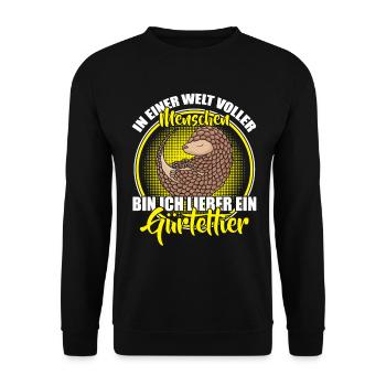 Je préfère être un tatou, un tatou géant - Sweat-shirt Unisexe - noir - Devant - Alina (178cm) & Michal (187cm)