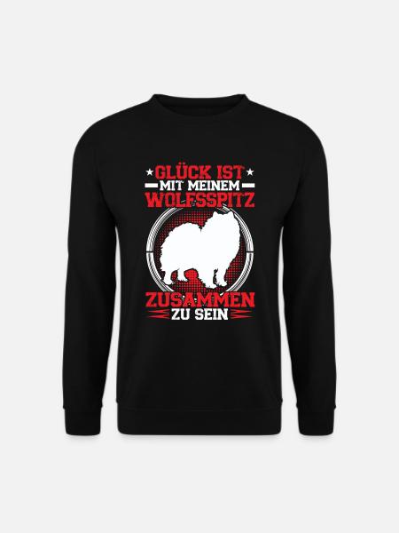 Bei meinem Wolfsspitz sein Keeshond - Unisex Pullover - Schwarz