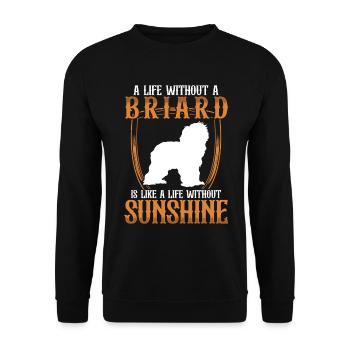 Life without Briard Berger de Brie - Unisex Sweatshirt - black - Front - Alina (178cm) & Michal (187cm)