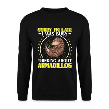 Thought of armadillo Armadillo Armadillo - Unisex Sweatshirt - black - Front - Alina (178cm) & Michal (187cm)