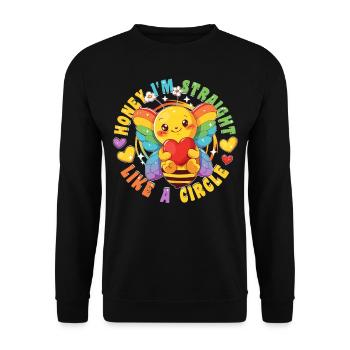 Cute Bee Rainbow LGBTQ Community Retro 80s - Unisex Sweatshirt - black - Front - Alina (178cm) & Michal (187cm)