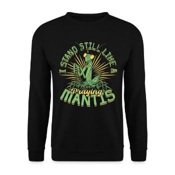 Gottesanbeterin Fangheuschrecken Fangschrecke - Unisex Pullover - Schwarz - Vorne - Alina (178cm) & Michal (187cm)
