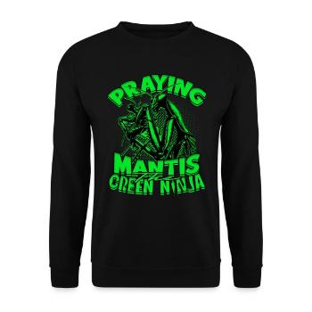 Gottesanbeterin Mante Religieuse Le Ninja Vert - Sweat-shirt Unisexe - noir - Devant - Alina (178cm) & Michal (187cm)