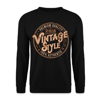 Jahrgang 2018 Retro 2018 Geburtstagsgeschenk 2018 - Unisex Pullover - Schwarz - Vorne - Alina (178cm) & Michal (187cm)