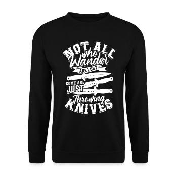 Lanceur de couteaux Lancer de couteau Lancer de couteau - Sweat-shirt Unisexe - noir - Devant - Alina (178cm) & Michal (187cm)