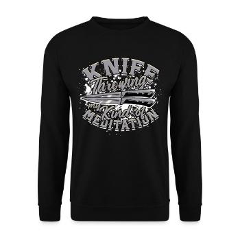 Knife Throwing Knife Throw My Kind Of Mediation - Unisex Sweatshirt - black - Front - Alina (178cm) & Michal (187cm)