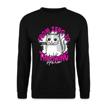 Lanceur de couteaux de zéro à héros lanceur - Sweat-shirt Unisexe - noir - Devant - Alina (178cm) & Michal (187cm)